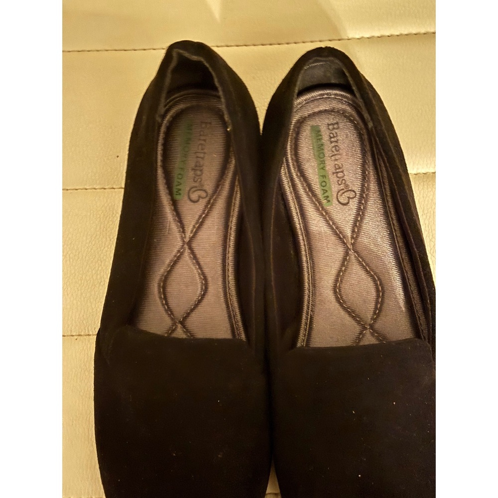 Baretraps Womens Black Suede Memory Foam Slip On Loafers Flats Shoes - Picture 2 of 4